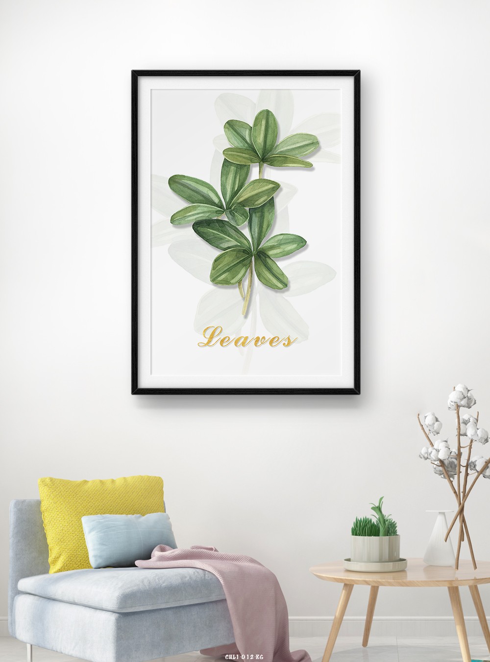 Hoa lá tranh vẽ CHL1-012-KG